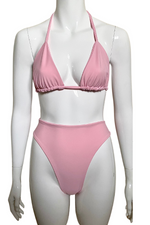 Pale Pink Triangle Bikini Top and Bottoms