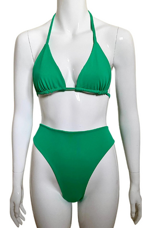 Green Triangle Bikini Top and Bottoms