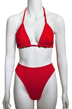 Red Triangle Bikini Top and Bottoms
