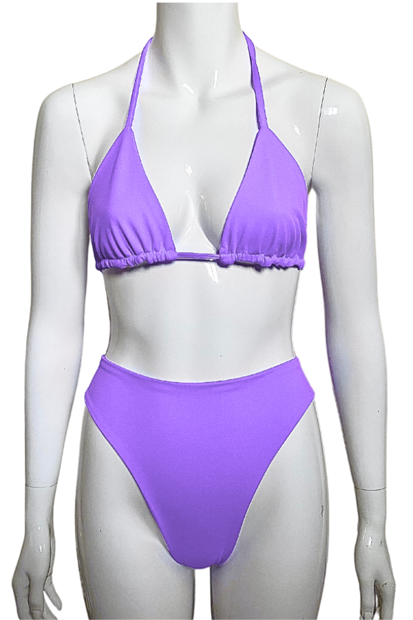 Lilac Triangle Bikini Top and Bottoms