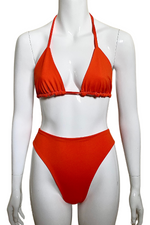 Orange Triangle Bikini Top and Bottoms